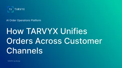 How Tarvyx Unifies Orders Across Customer Channels