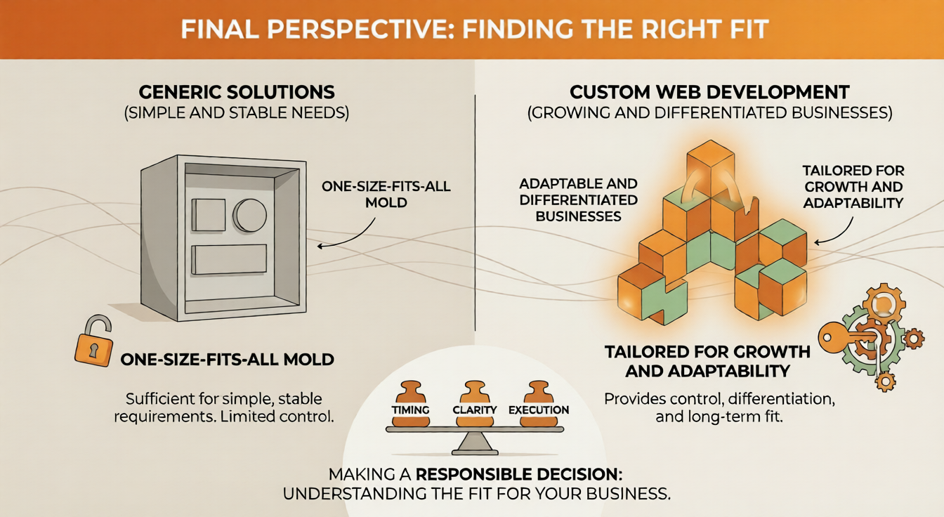 Generic website solutions versus custom web development for growth and business differentiation