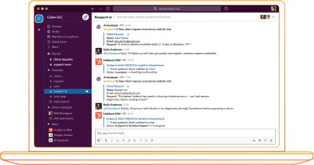 E-commerce support team managing AI customer messages in Slack with real-time visibility and control